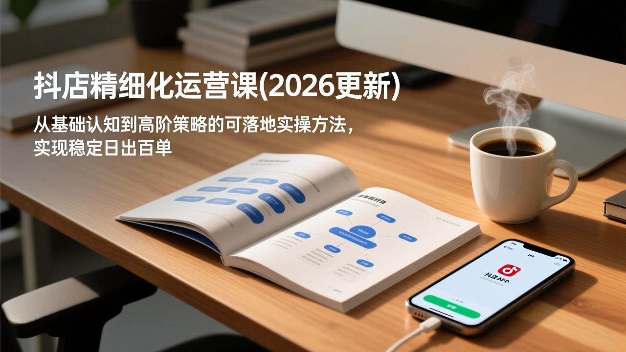 抖店精细化运营课(2026更新)，从基础认知到高阶策略的可落地实操方法，实现稳定日出百单-宇文网创
