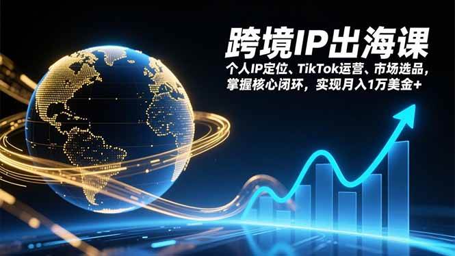 跨境IP出海课，个人IP定位、TikTok运营、市场选品，掌握核心闭环，实现月入1万美金+-宇文网创