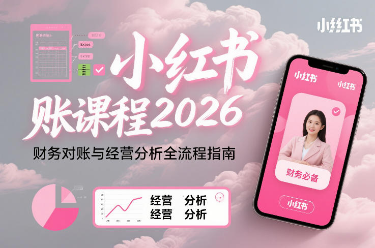 小红书对账课程2026，财务对账与经营分析全流程指南-宇文网创