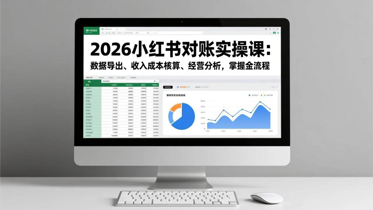 2026小红书对账实操课：数据导出、收入成本核算、经营分析，掌握全流程-宇文网创