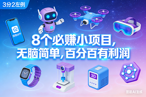 8个必赚小项目，无脑简单，百分百有利润，副业首选，日入300+-宇文网创