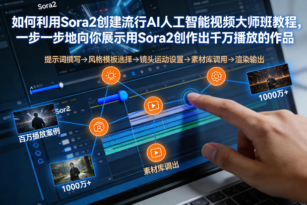 如何利用Sora2创建流行AI人工智能视频大师班，一步一步地向你展示用Sora2创作出千万播放的作品-宇文网创