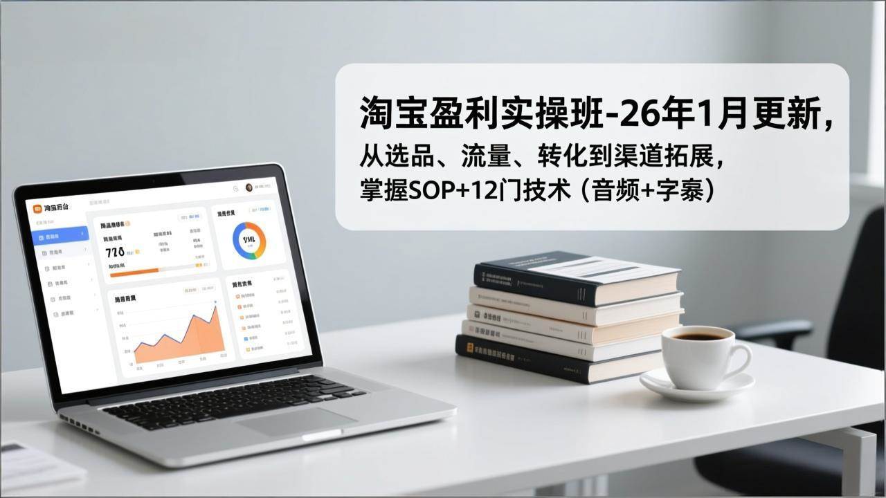 淘宝盈利实操班-26年1月更新，从选品、流量、转化到渠道拓展，掌握SOP+12门技术-宇文网创