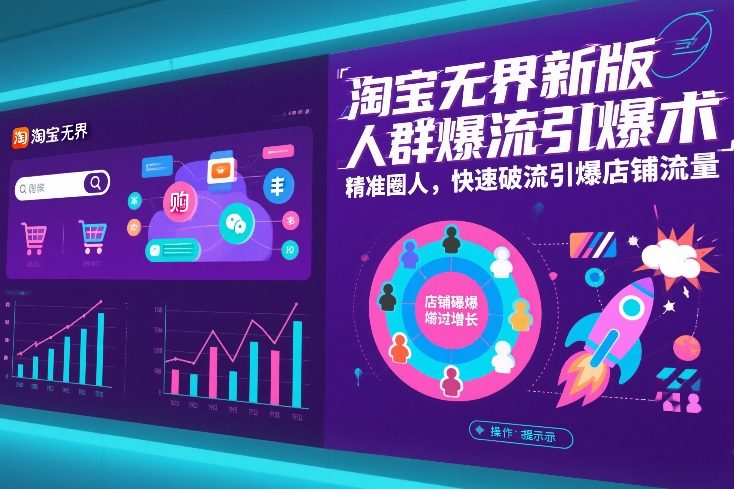 淘宝无界新版人群爆流引爆术，精准圈人，快速破流引爆店铺流量-宇文网创