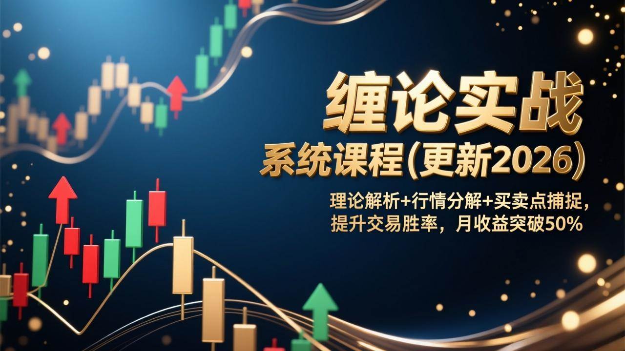 缠论实战系统课程(更新2026)，理论解析+行情分解+买卖点捕捉，提升交易胜率，月收益突破50%-宇文网创