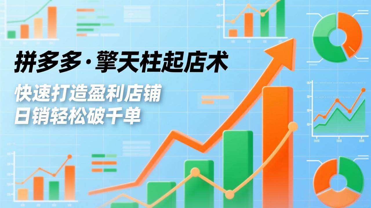 拼多多·擎天柱起店术，爆流布局、利润起飞、不断流，快速打造盈利店铺，日销轻松破千单-宇文网创