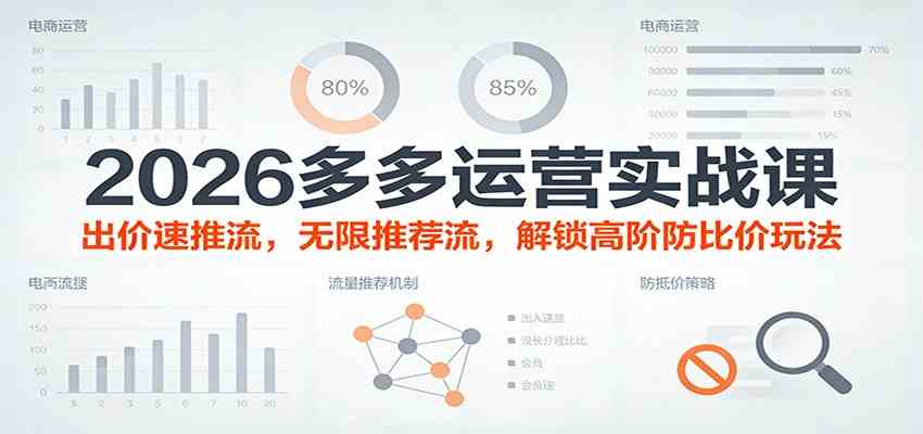 2026多多运营实战课：出价速推流，无限推荐流，解锁高阶防比价玩法（更新）-宇文网创
