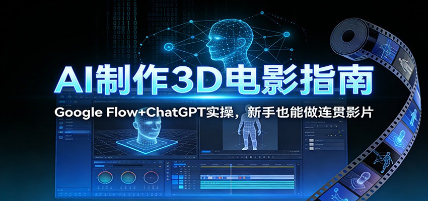 AI制作3D电影指南：Google Flow+ChatGPT实操，新手也能做连贯影片-宇文网创