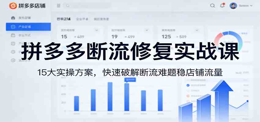 拼多多断流修复实战课：15大实操方案，快速破解断流难题稳店铺流量-宇文网创