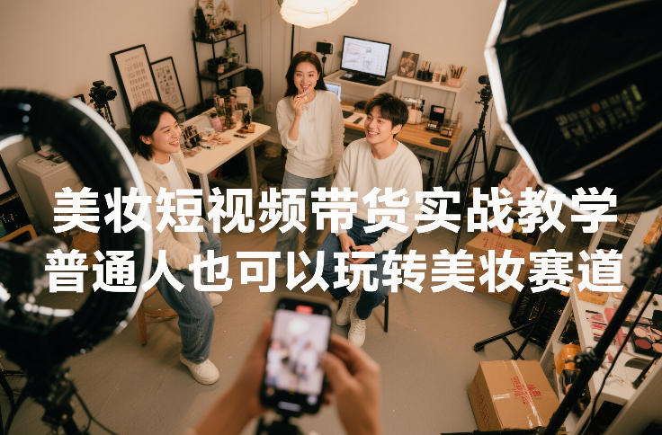 美妆短视频带货实战教学，普通人也可以玩转美妆赛道-宇文网创