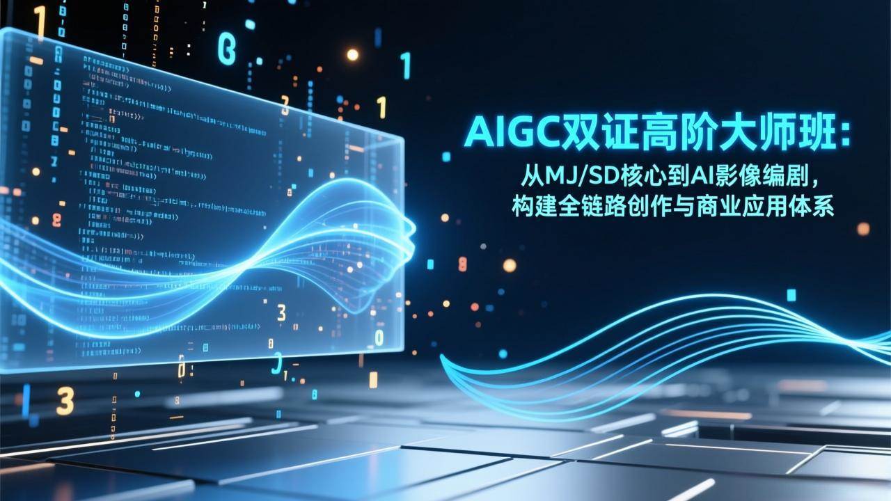 AIGC双证高阶大师班：从MJ/SD核心到AI影像编剧，构建全链路创作与商业应用体系-宇文网创