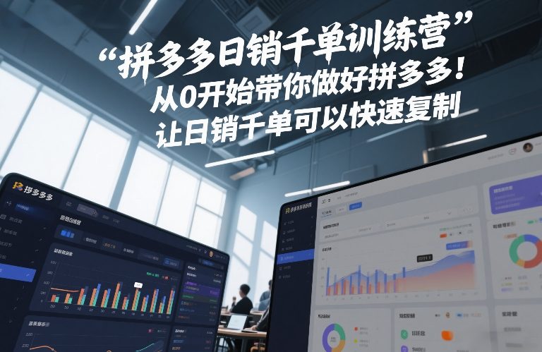 拼多多日销千单训练营，从0开始带你做好拼多多，让日销千单可以快速复制(更新26年1月)-宇文网创