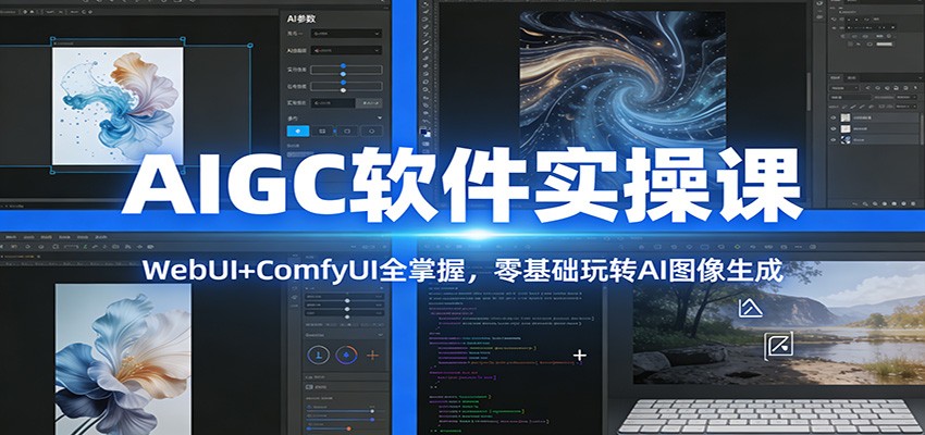 AIGC软件实操课：WebUI+ComfyUI全掌握，零基础玩转AI图像生成-宇文网创