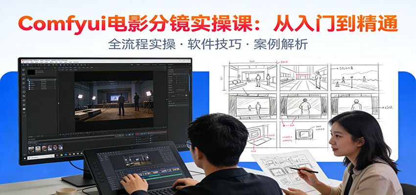 ComfyUI电影分镜实操课：分镜一致性，全流程AI视频制作，零基础也能做专业分镜-宇文网创