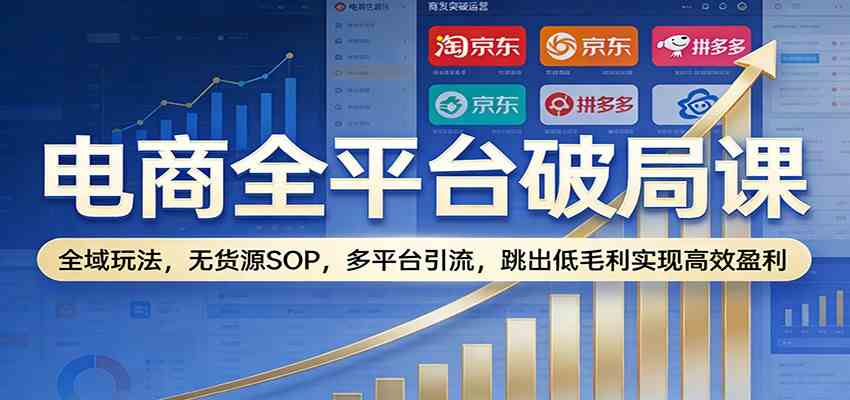 电商全平台破局课：全域玩法，无货源SOP，多平台引流，跳出低毛利实现高效盈利-宇文网创