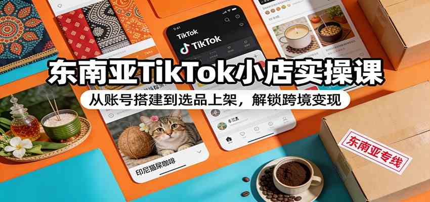 东南亚TikTok小店实操课：从账号搭建到选品上架，解锁跨境变现-宇文网创