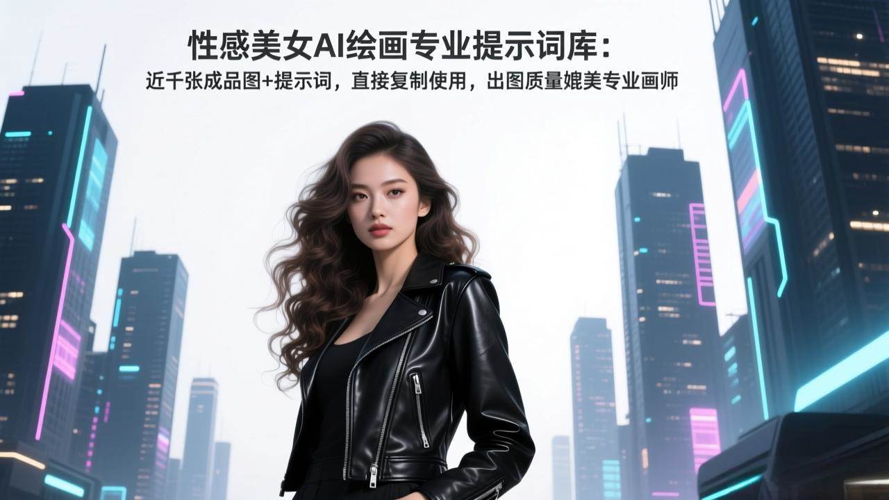 性感美女AI绘画专业提示词库：近千张成品图+提示词，直接复制使用，出图质量媲美专业画师-宇文网创