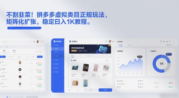 不割韭菜！拼多多虚拟类目正规玩法，矩阵化扩张，稳定日入1K教程【揭秘】-宇文网创