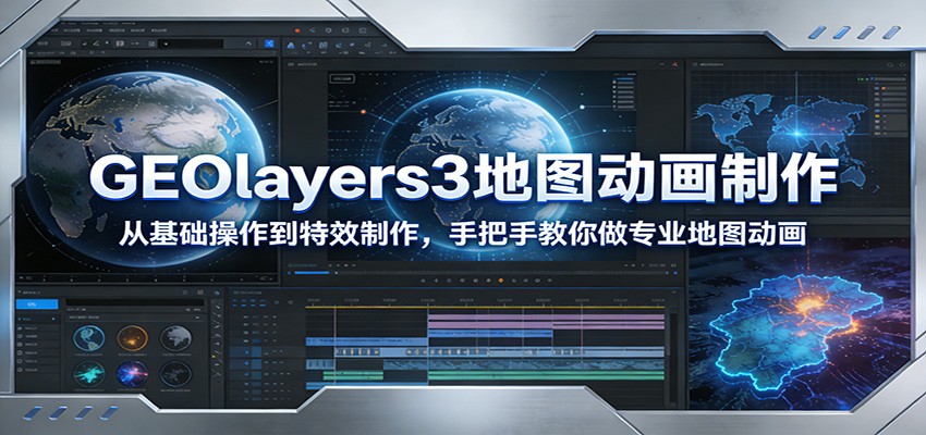 GEOlayers3地图动画制作：从基础操作到特效制作，手把手教你做专业地图动画-宇文网创