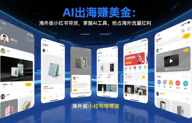 AI出海賺美金：海外版小红书带货，掌握AI工具，抢占海外流量红利（更新2026）-宇文网创