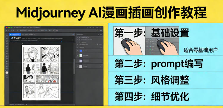 利用Midjourney AI人工智能轻松创作漫画插画教程，零基础创作完整漫画插画-宇文网创