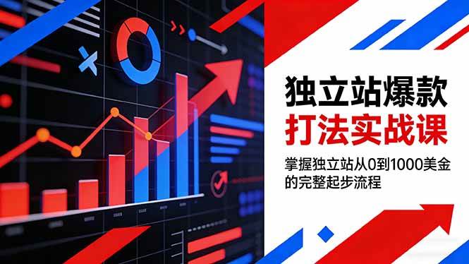 独立站爆款打法实战课，掌握独立站从0到1000美金的完整起步流程-宇文网创