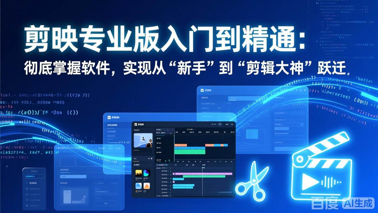 剪映专业版入门到精通：彻底掌握软件，实现从“新手”到“剪辑大神”跃迁-宇文网创