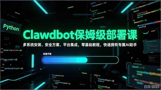 Clawdbot保姆级部署课，多系统安装、安全方案、平台集成，零基础教程，快速拥有专属AI助手-宇文网创