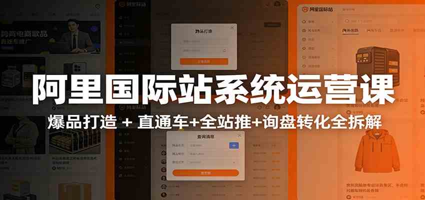 阿里国际站运营实战课：从店铺布局到TOP10旺铺，数据化运营，推广全攻略-宇文网创