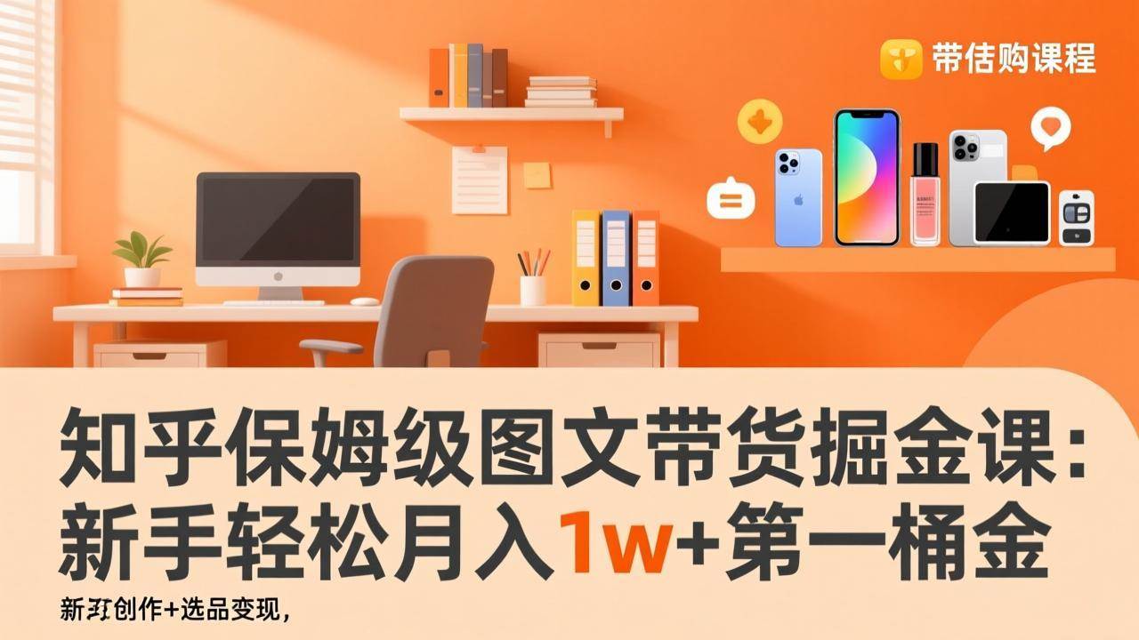 知乎保姆级图文带货掘金课：账号打造+爆文创作+选品变现，新手轻松月入1w+第一桶金-宇文网创